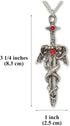 Dragons Wrapped Around Sword Medieval Renaissance Silver Finish Pendant Necklace...