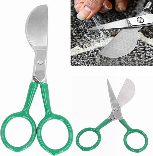 Tufting Carpet Shears, Mini Portable Stainless Steel Duckbill Hairball Trimming Shears Carpet Cutter Tools Double Bent Curved Offset Handle Scisso...