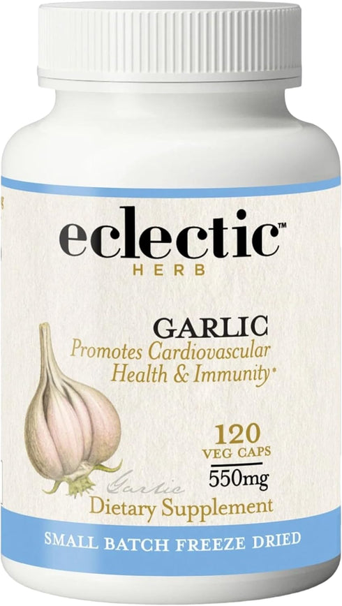 Eclectic Herb - Premium Freeze-Dried Garlic Capsules | Cardiovascular Health and Immune Support | Dietary Supplement | Natural, Non-GMO, Vegan (12...
