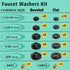 32 Size 258 PC Faucet and Plumbing Rubber Washers Assortment Kit for Assorted Garden Hose Valve Spigot Adapter Splitter Outdoor Faucet Bibb Shower...