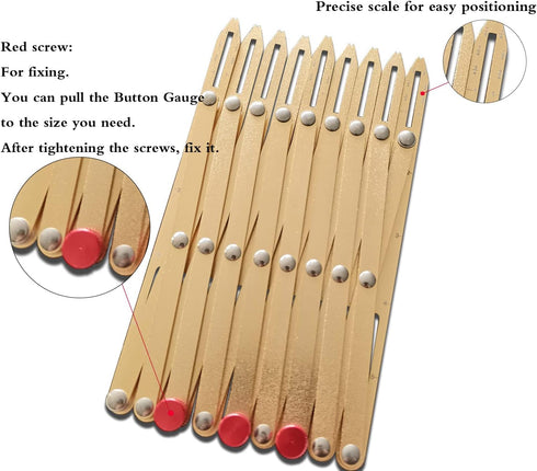HONEYSEW Expanding Aluminum Sewing Gauge Button Guide Measure Multiple Equal Distance (1 Pack)...