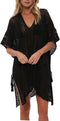 Wander Agio Beach Swimsuit for Women Sleeve Coverups Bikini Cover Up Net...