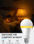 KINDEEP Sleep Light Bulb, 0.5W Amber Light Bulbs, 20lm 2000K, 2 Modes Bulb, 9W Equivalent 60W, 800lm, 2700K, E26 Blue Light Blocking Dim Lightbulb...