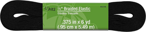 Dritz 9531B Braided Elastic, 3/8-Inch x 6-Yard, Black...