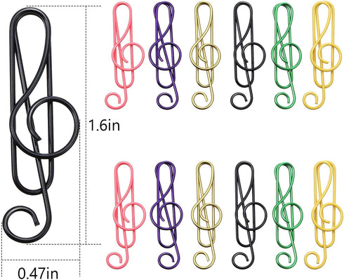 Outus 200 Pcs Music Paper Clips 6 Colors Metal Musical Notes Paper Clips Treble Clef Paper Clips Funny Music Teacher Gifts for Desk Bookmark Offic...