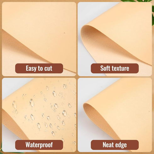 12 Pieces Faux Leather Sheets, 8×12 inches Skin Tone Faux PU Leather Sheets, Faux Leather Material for DIY, Bag Making, Hat Making, Hair Crafts Ma...