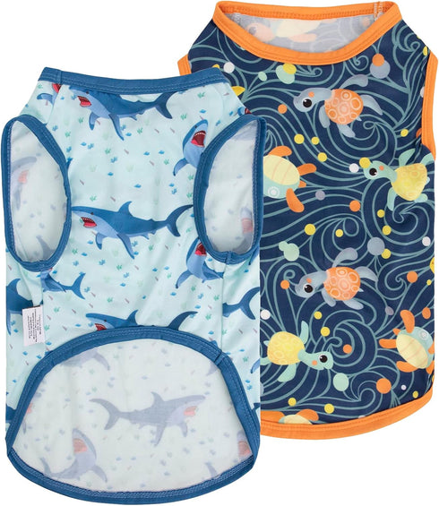 CuteBone Dog Shirts 2-Pack Soft Pet Clothes Breathable Summer Vest for Small Puppy and Stretchy Cat Apparel 2BX11XL...