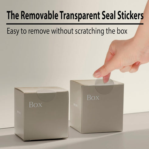 01SEAL’S Removable Clear Round Seal Stickers 0.8-inch, Transparent Self-Adhesive Circle Seal Label Dot Stickers to Seal Boxes and Peel Off without...