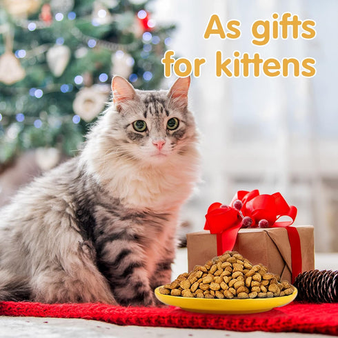4 Pcs Whisker Fatigue Relief Cat Bowl Shallow Cat Food Dish 6 Inch Cat Wet Feeding Bowls Wide and Short Legged Cat and Small Pet Plate for Kittens...