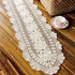 KEPSWET 100% Cotton Handmade Crochet Lace Oval Table Runner Coffee 12x60 Inch...