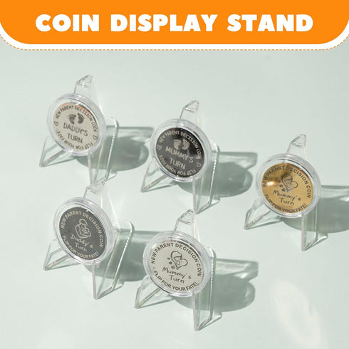 24 Pack Card Display Stand, Acrylic Coin Stand Display, Clear Small Easel Stand Mini Card Holder for Sport Cards, Baseball Card, Challenge Coin, C...