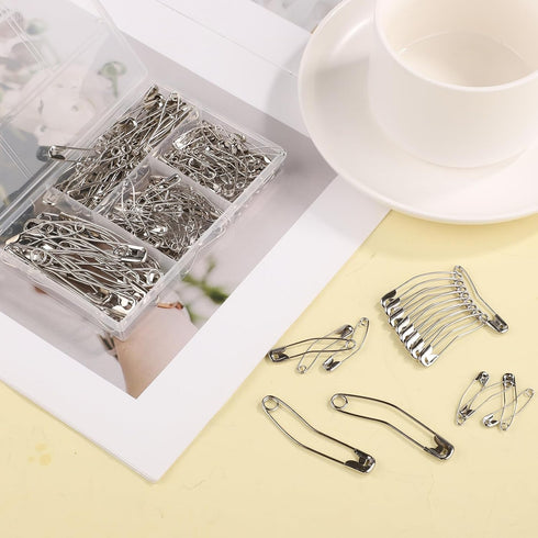 160pcs Curved Safety Pins, 4 Sizes Quilting Basting Pins Bent Safety Pins Sewing Safety Pins Assorted Accessories for Crafting Quilting Knitting S...