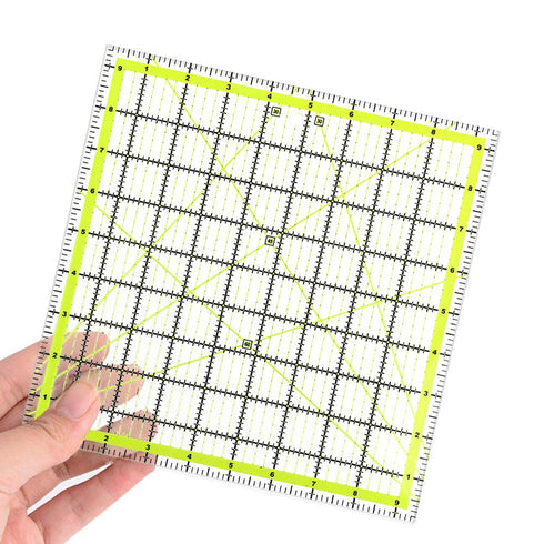 UOOU Quilting Ruler (9.5"X9.5"), Square Quilting Rulers Fabric Cutting Ruler Acrylic Quilters Rulers Clear Mark for Easy Precision Cutting and Cra...