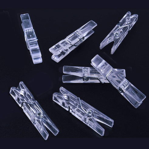 200 Pieces Photo Clips,Mini Clear Plastic Utility Paper Clip Clothespins Clip...