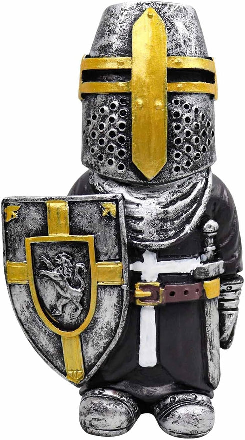 Knight Garden Gnomes Guard Garden Statue Decorations Medieval Templar Crusader Guard Knight Armor Sculpture for Home Garden Decor...