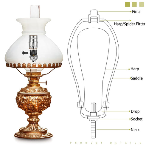 Honoson 2 Pcs Lamp Repair Kit Table Lamp Rewire Kit Lamp Parts Lamp Repair with 3 Way Socket All Parts Needed and Instructions DIY Lamp Wiring Par...