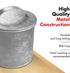 Amici Home Newport Galvanized Metal Canister | Dry Food Storage Container | Airtight Lid | 30 Ounce Capacity | Farmhouse Décor | Rustic Metal Cani...