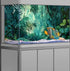 Green Forest Palm Leaf Aquarium Background, Art Watercolor Green Plant Theme Fish Tank Background, Crawling Terrarium Background 48X24IN with 8 EV...