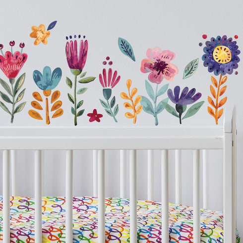 Flowers Wall Decals for Girls Bedroom - Children DIY Wall Art Stickers for Classroom, Nursery, playroom - Preschool Floral Peel and Stick Decor...