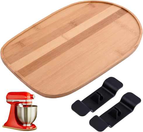 Bamboo Mixer Slider Mat, Kitchenaids Mat Slider Compatible with Kitchen Aids KitchenAids 4.5-5 Quart Mixer, Bamboo Kitchen Appliance Sliding Mat, ...