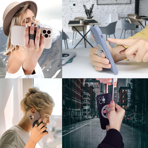 Phone Grip Strap Holder Silicone Cell Phone Gripper for Back of Phone Finger Holder for Hand, Compatible with iPhone, Samsung, Android Smart Phone...