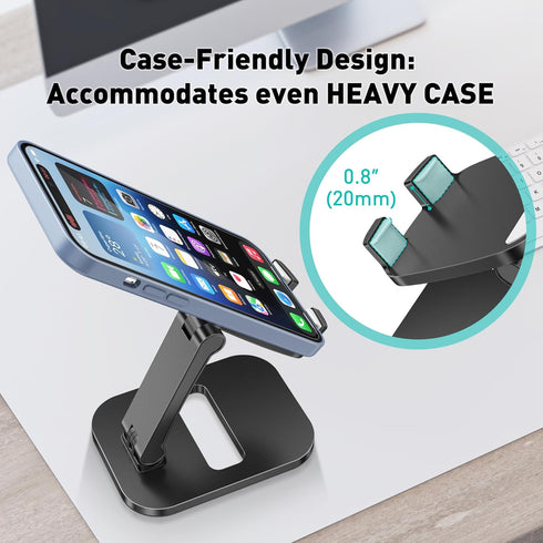 Cell Phone Stand for Desk Adjustable Portable Foldable Phone Holder Cradle Dock, Compatible with iPhone 15 14 13 Pro Max Mini, 12 11 XR X 8 7 6 Pl...