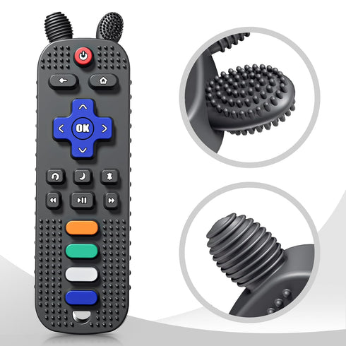 FFTROC TV Remote Control Shape Baby Teething Toys and Phone Shape Teether Toys for Babies 6-12 Months, Sensory Teether Chew Toys for Boys Girls Ba...