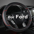 GIANT PANDA Steering Wheel Cover for Ford F150 F250 F350 Expedition - Black+Red Trim...