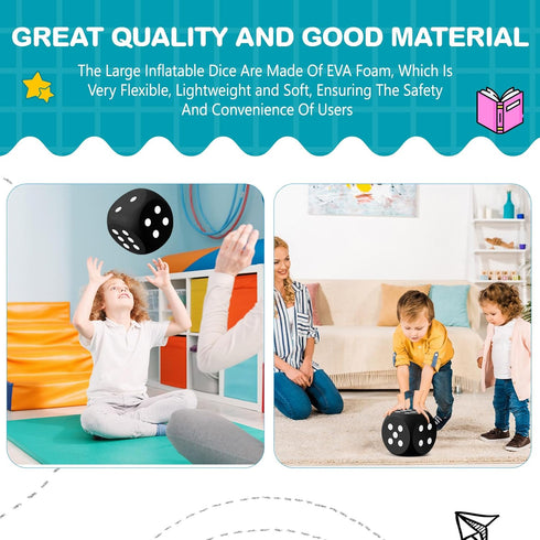 6 Inches Foam Dice Fun Filled Large Educational Toy Kawaii Giant Dice Decorative Eva Foam Jumbo Dice Big Square Building Blocks for Board Game Nig...