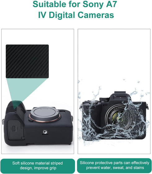 Digital Camera Case for Sony A7 IV,Anti-Scratch Soft Silicone Protective Camera Case Camera Skin Case Cover (Black)...