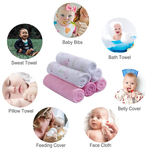 Softan Baby Washcloths, 24Pack Baby Wash Cloths Extra Soft & Ultra Absorbent, Baby Towels and Washcloths Face Towel Unisex for Boys Girls Body, Wa...