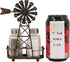 Ebros 6.5"Tall Rustic Country Farm Agricultural Windmill Outpost Salt And Pepper Shakers Holder Display Stand Set Western Kitchen Dining Home Deco...