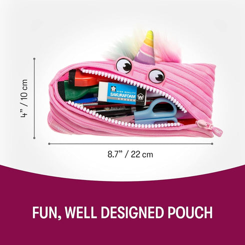 ZIPIT Unicorn Pencil Case for Girls | Pencil Pouch for School, College and Office | Cute Pencil Bag (Pink)...