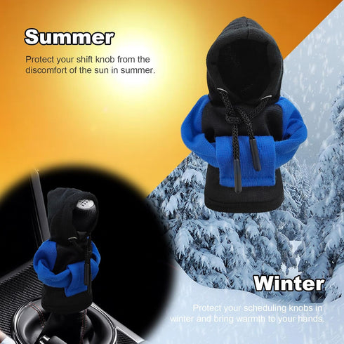 Car Gear Shift Cover, Fashionable Hoodie Car Shift Knobs, Novelty Mini Auto Gearshift Decor Sweater Shirt, Universal Car Accessories for Winter Wa...
