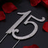 JANOU 15 Cake Topper Number 15 Crystal Rhinestones 15th Cake Decoration for Birthday Anniversary Party Decoration (Silver)...