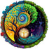 Wooden Puzzles for Adults, Yinyang Tree of Life Wooden Jigsaw Puzzles for Adults, Unique Animal Shape Wood Cut Puzzles for Puzzle Lovers, Birthday...