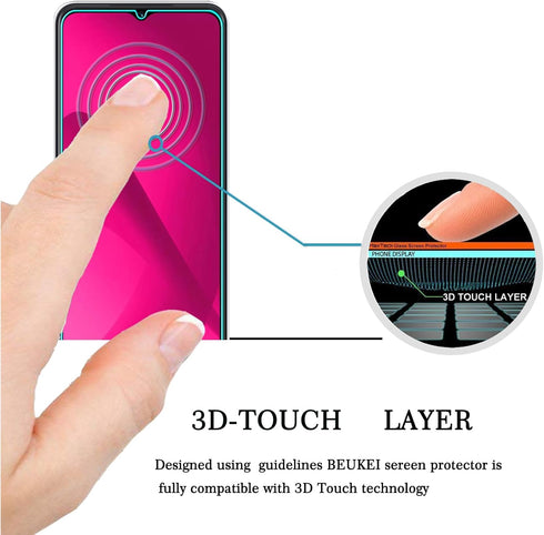 beukei (3 Pack) Designed for T-Mobile REVVL 7 5G Screen Protector Tempered Glass, Anti Scratch, Bubble Free...