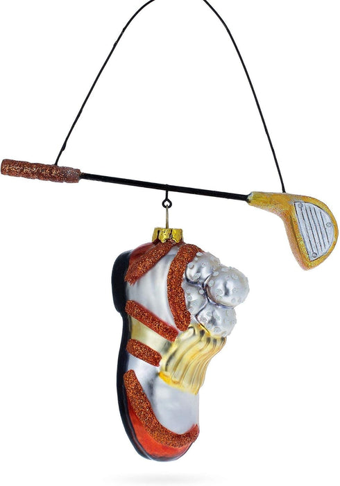 Golf Essentials Blown Glass Christmas Ornament...