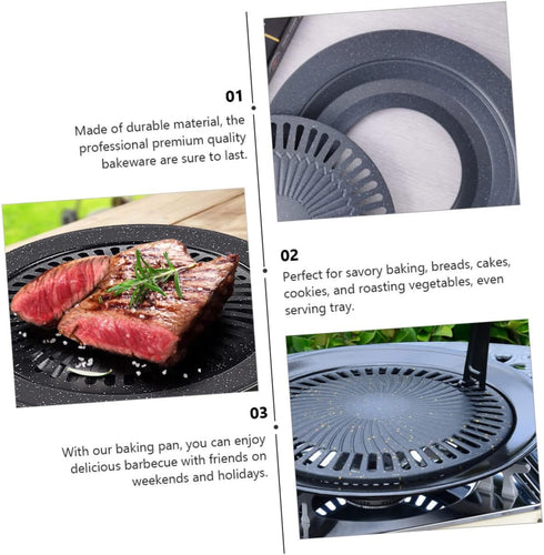 Portable Gas Stove Iron Baking Pan Stove Grill stove korean bbq grill carbon steel cake pan korean barbecue dish Non Stick Grill Pan broiler pan f...