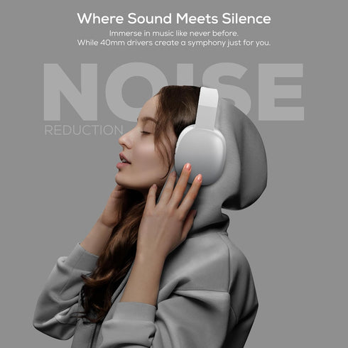 Gabba Goods Wireless Over Ear Bluetooth Headphones with Microphone - Wireless Headset -Noise Reduction - Bluetooth, Wired,Built in Micro SD for Tr...