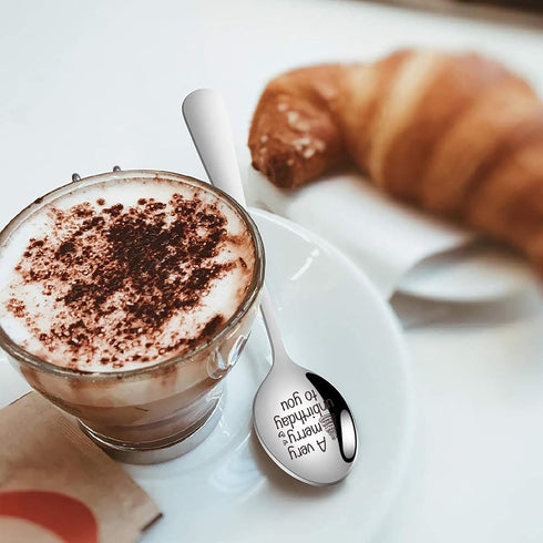 A very Merry Unbirthday to You Funny Engraved Stainless Steel Gourmet Spoon,Best Coffee Tea Dessert Spoon Gifts for Coffee Lover Birthday Graduati...
