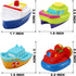 Bath Toys, 6 Packs Light up Boat Floating Rubber Set, Flashing Color Changing Light in Water, Tub Gift for Baby Infant Toddler Child Kid, Bathtub ...