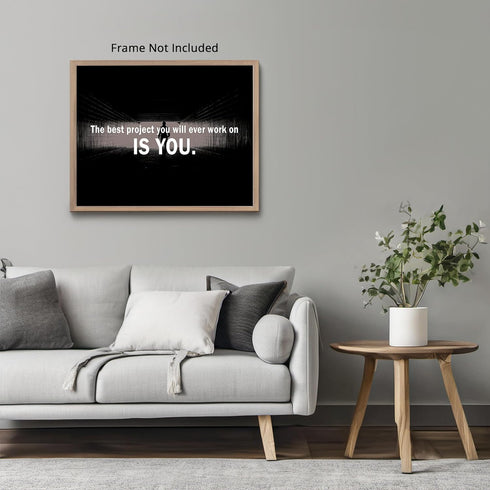 Posterizer 1 pcs-Best Project You Will Ever Work On Is You-Motivational & Inspirational Art-Quotes- Gift for Boss, Manager-Decor for Home & Office...