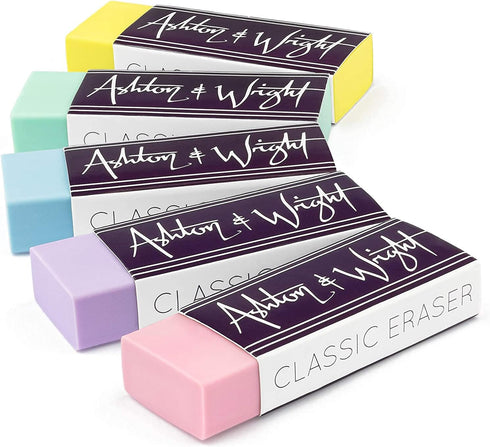Ashton and Wright - Classic HB Pencils, 15cm Rulers, Erasers, Z-Grip Smooth - Pastel Set of 25...