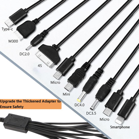 10 in 1 Multi Charging Cable, Universal Multiple Charging Cord Charging Cable with 10 Ports for Charging Cell Phones Speaker MP3 MP4 & More......