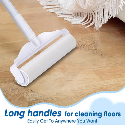 AZEN Large Lint Rollers for Pet Hair Extra Sticky, 9.45 in Sticky Rollers for Floor Carpet, 180 Sheets Giant Lint Roller Refills with 3 Extendable...