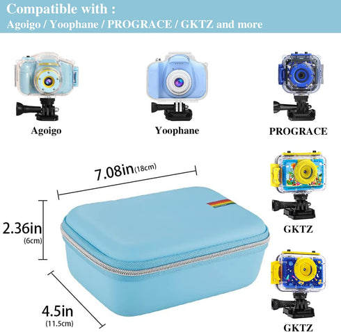 Leayjeen Camera Case Compatible with Agoigo/PROGRACE/Ourlife/BRYSETEN and More Kids Waterproof Digital Video Camera Toy-Girls Boys Birthday Gifts ...