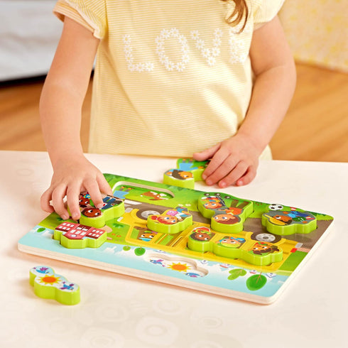 B. toys- Peek & Explore - School BusChunky Puzzle – Puzzle for Toddlers, Kids – School Bus Puzzle – School, Bus, Students – 2 Years +...