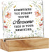 Sometimes You Forget You're Awesome Desk Decor Acrylic Desk Sign Inpirational Acrylic Plaque Home Office Desk Shelf Decoration Gift 4.7"x4.7"...