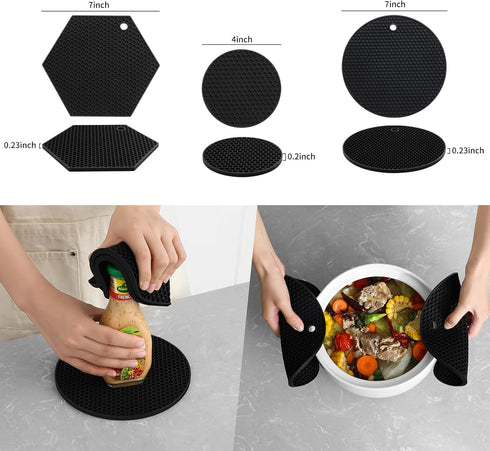 Silicone mats for Kitchen Counter, Pot Holders and hot Pads,Heat Resistant mats for countertop,Multipurpose Table and Countertop Decor Protection ...